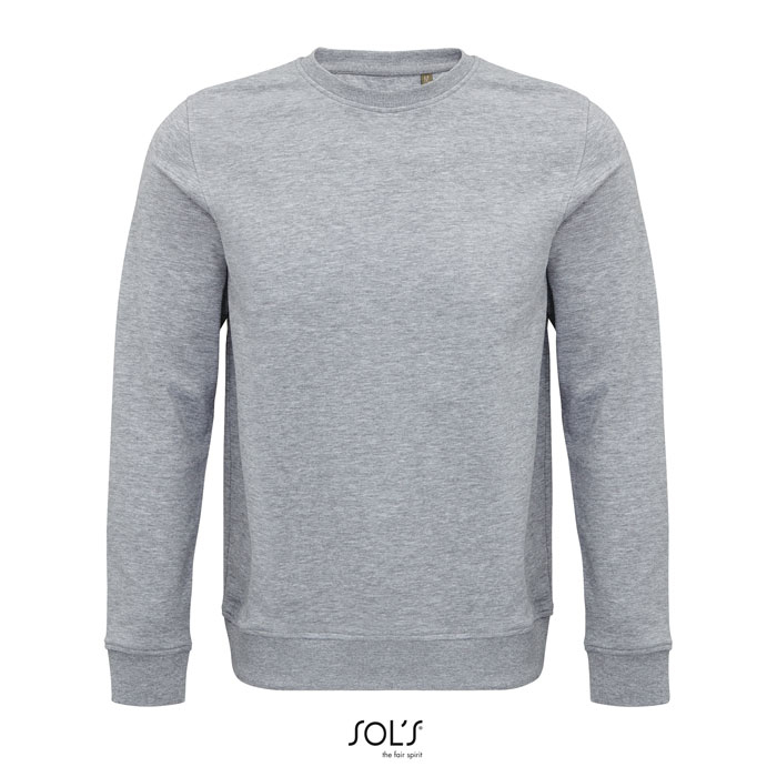 Sweat coton bio et rPET unisexe personnalisé 280g - COMET Gris Chiné Ii